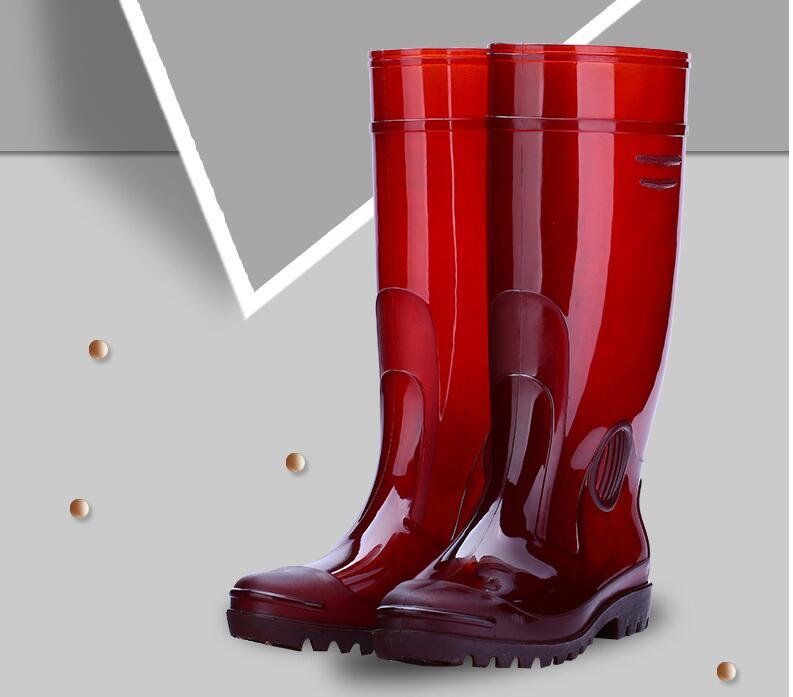 Work Rainboots PVC Waterproof Water Shoes Men Wellies Fashion Non-Slip Hard-Wearing Knee-High Rain Boots