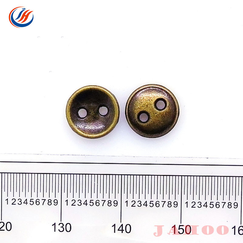 Customized Vintage Antique Brass 9mm 10mm Metal Two 2 Holes Buttons for Suits