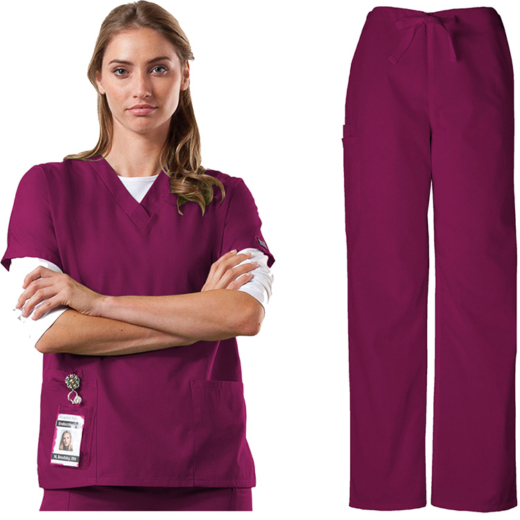 Medical Doctor Nursing Scrubs Full Set Natural Uniforms Unisex for Men Women New