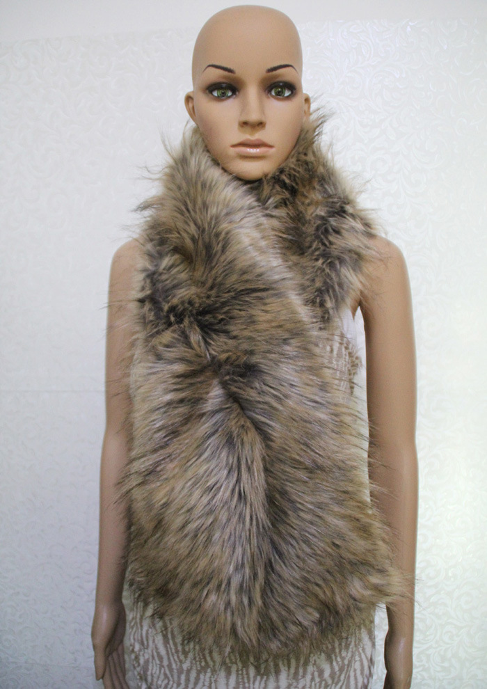Lady Fashion Faux Raccoon Fur Winter Warm Scarf (YKY4629)