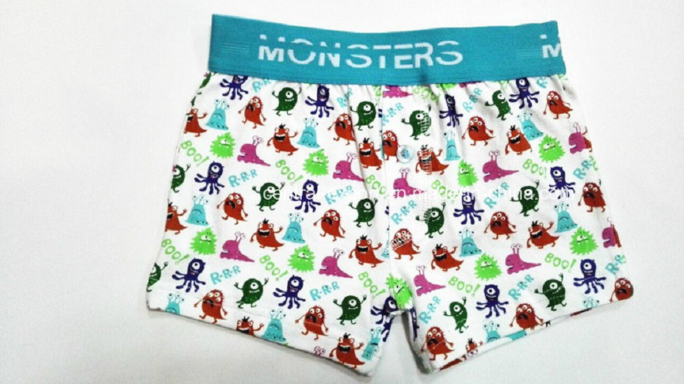 New Print Design Children Underwear Boy Boexr Short Boy Brief with Eco Permit