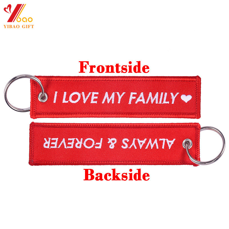 Remove Before Flight Key Chain Luggage Tag Pull Woven Embroidery Keychain (YB-e-028)
