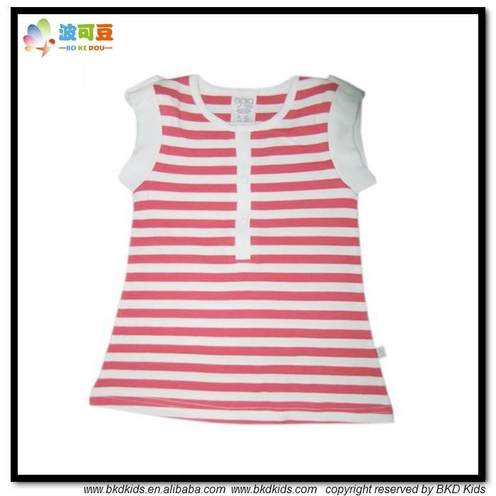 Stripe Printing Baby Wear New Design Newborn Girl T-Shirt