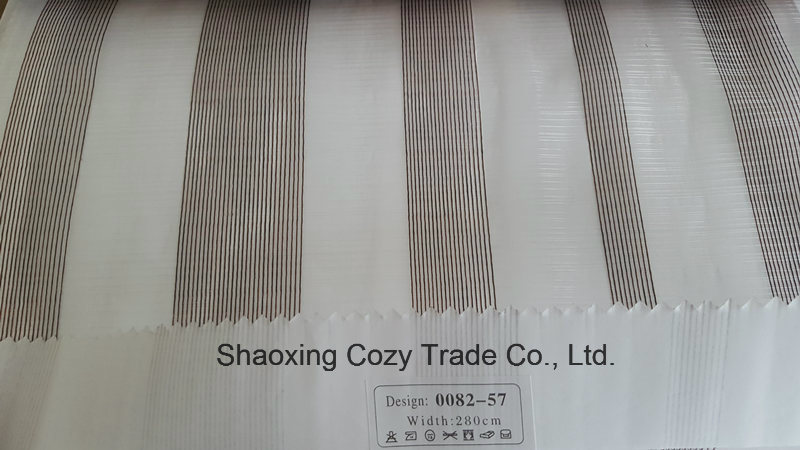 New Popular Project Stripe Organza Voile Sheer Curtain Fabric 008257