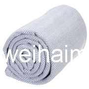 Herringbone Weave Cecullar Virgin Wool Throw (NMQ-WTB030)