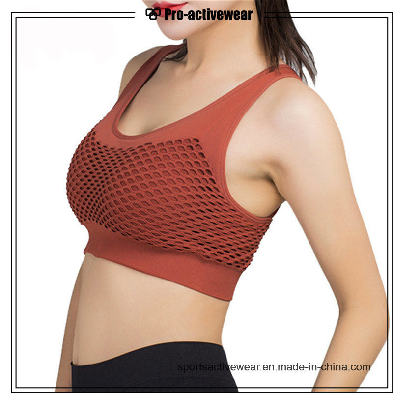 Breathable Work out Apparel Women High Impact Mesh Sport Bra