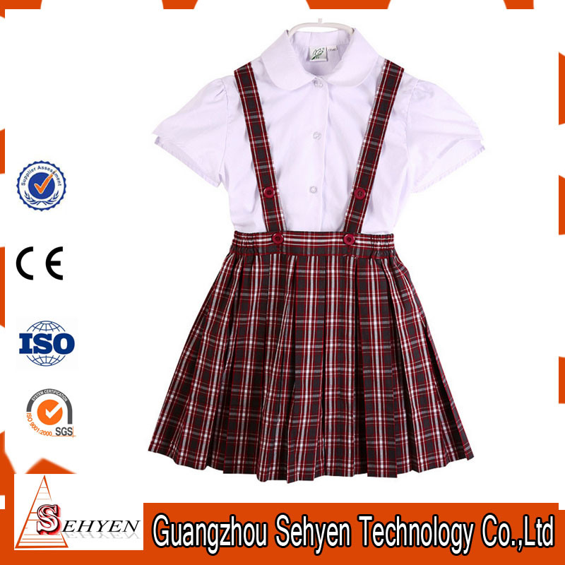 100%Cotton White Cotton Shirt and Scottish Skirt Primary School Uniform