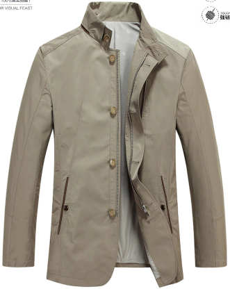 Wholesale OEM Spring/Autumn Wind-Proof Front Zipper Men's Business Casual Cotton Jacket