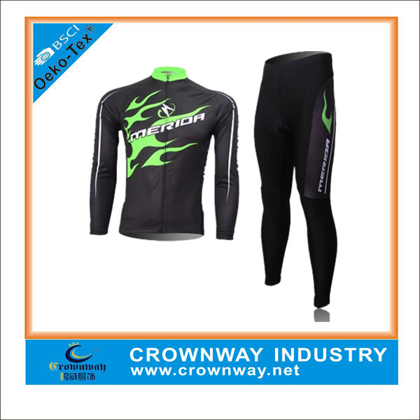 New Custom Design Sublimation Long Sleeve Cycling Jersey & Pant
