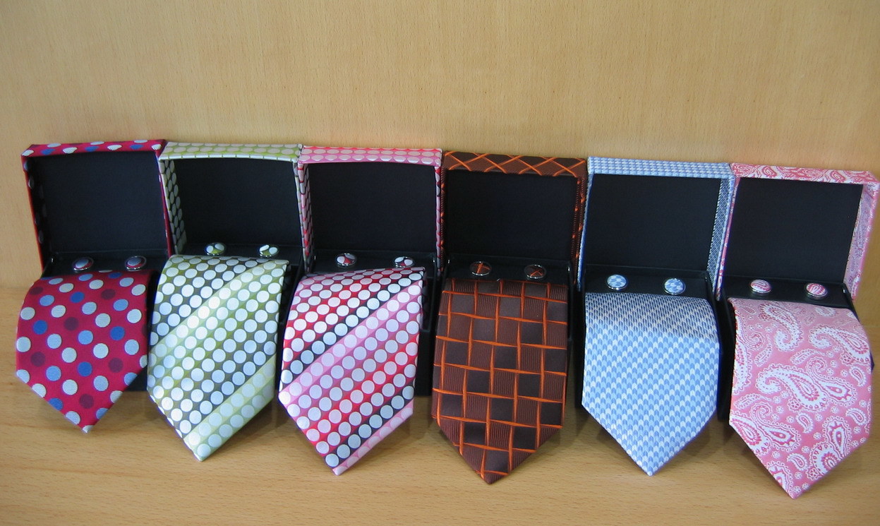Men's Fashion Woven Silk Ties with Gift Box