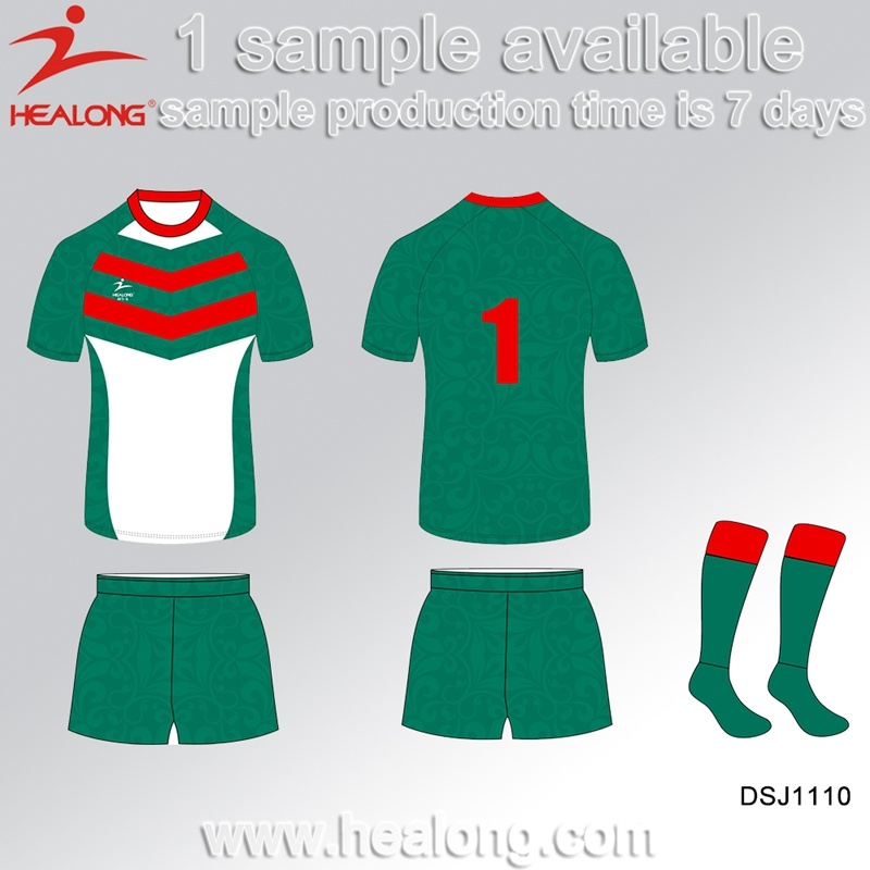 Healong China Manufacture Sports Clothing Gear Digital Printing Men's Rugby Uniforms