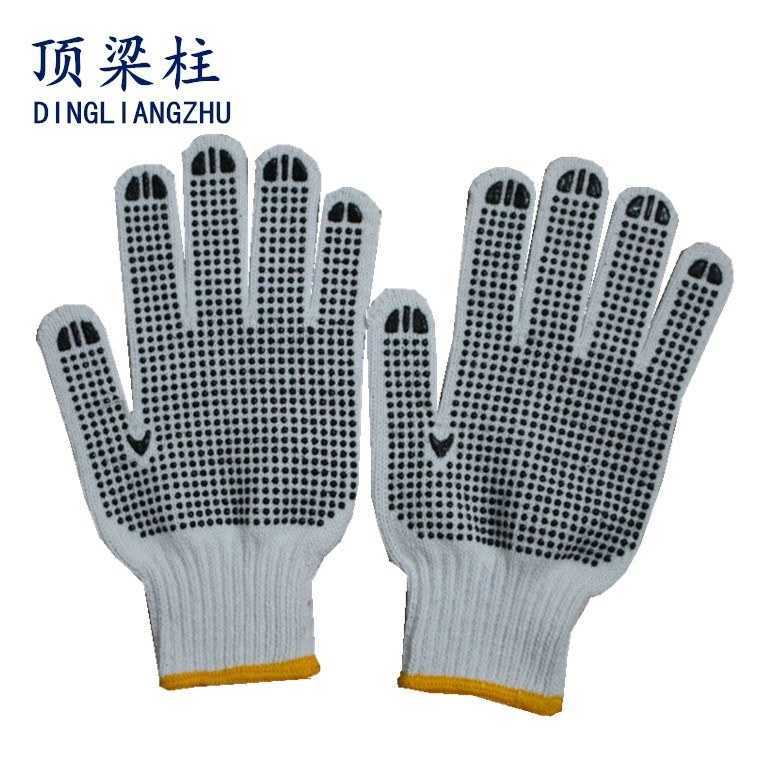 Two-Side PVC Dotted Cotton Knit Lined Working Gloves with Ce