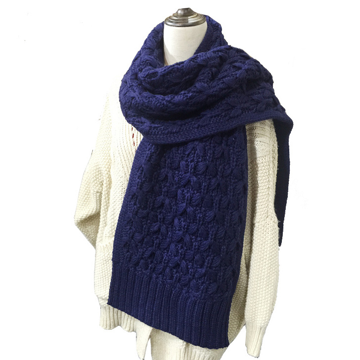 Womens Mens Heavy Cable Slouch Unisex Knitted Long Thick Winter Scarf (SK148)