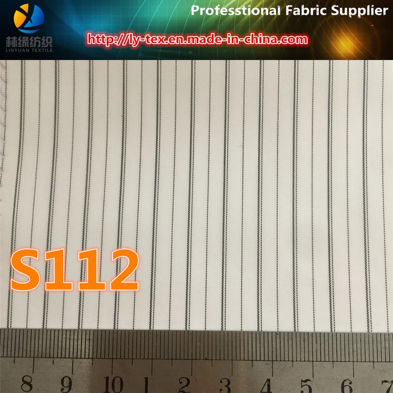 White Sleeve Lining, Polyester Stripe Suit Lining Fabric (S112.168)