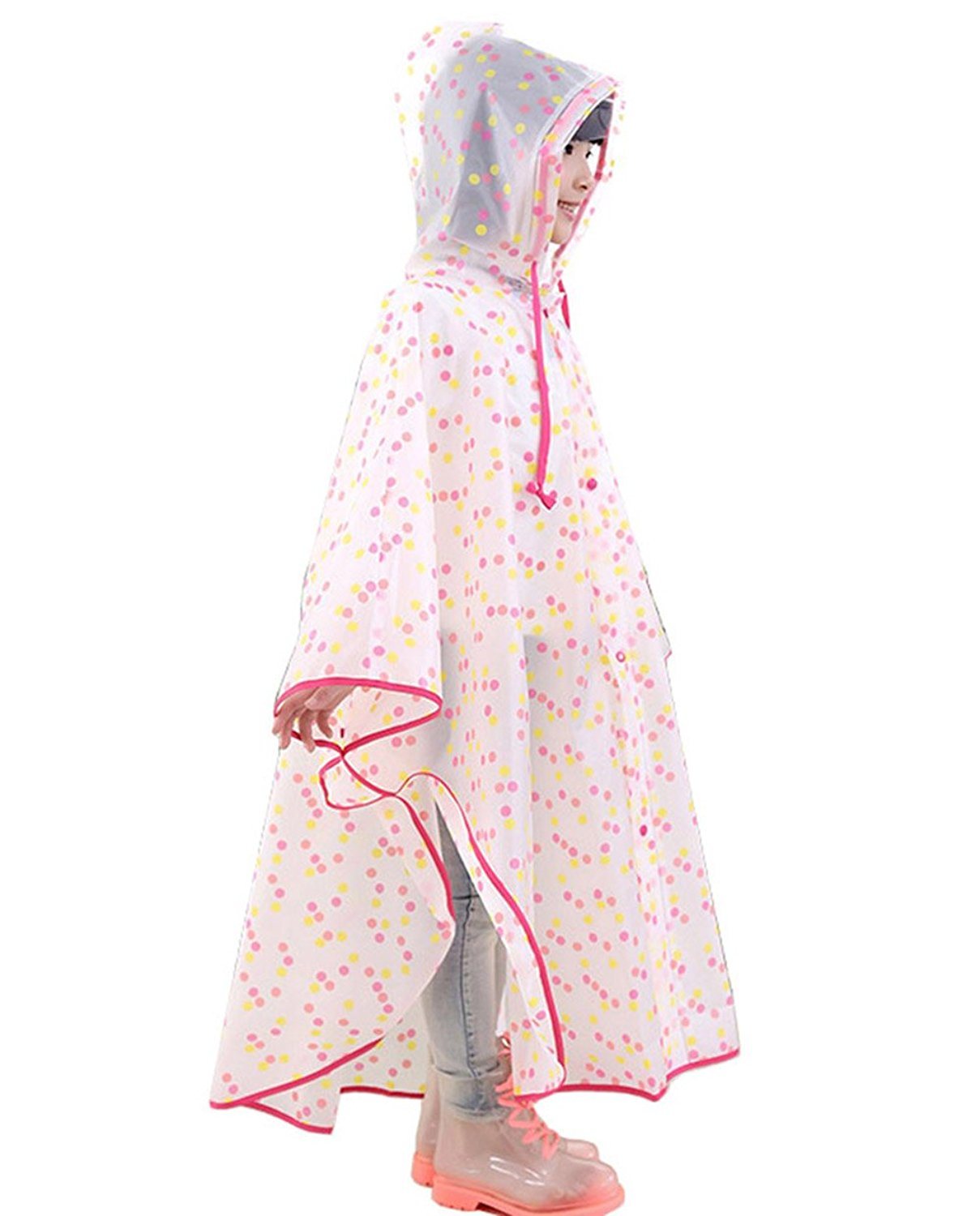 Breathable PVC EVA Child Girl's Raincoat Poncho
