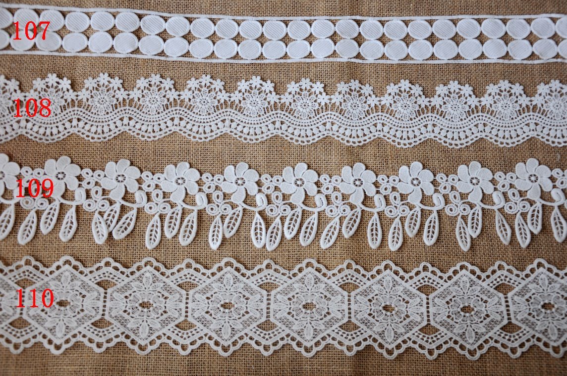 Fashion Milk Yarn Chemical Embroidery Lace for Decoration