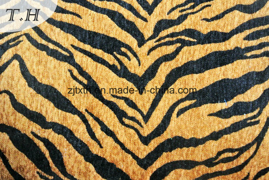 Tiger Printed Microfiber Chenille Fabric (fth31892)