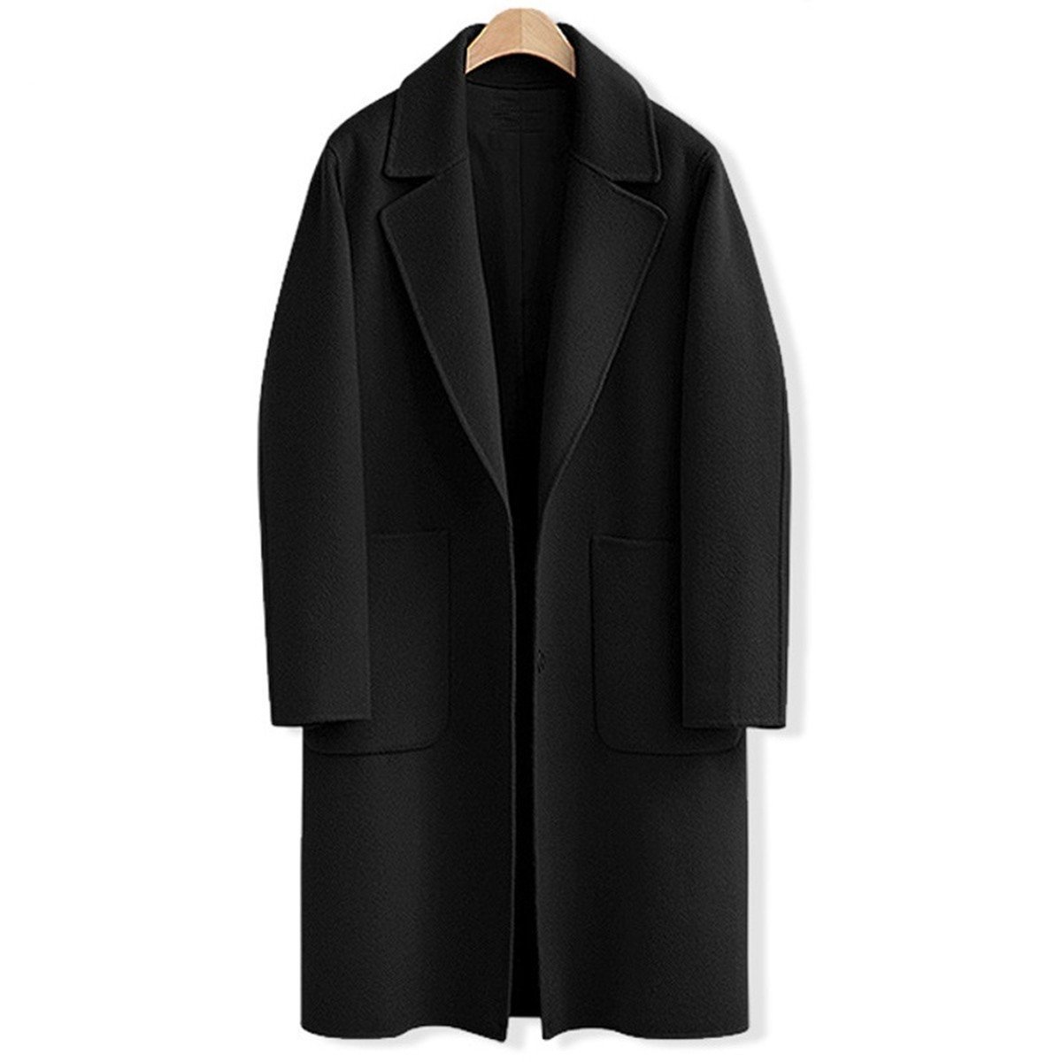 Xiaolv88 Long Oversize Wool Coats for Women Winter Button Closure Camel Color Outwear