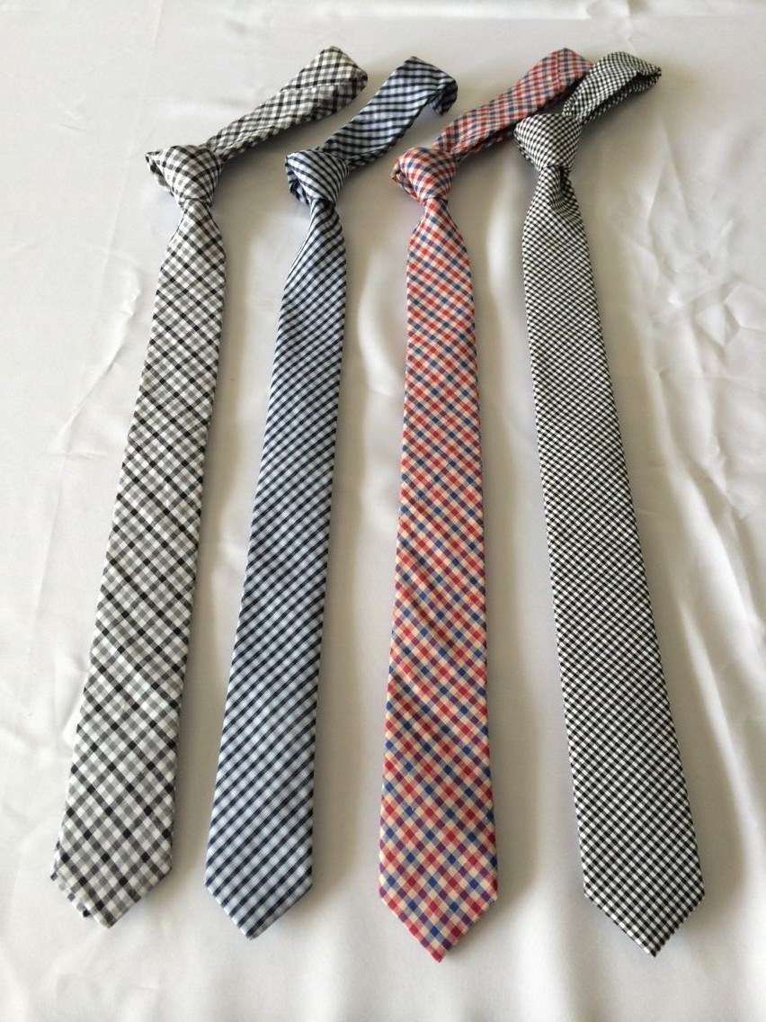 Fashion Check Design Men's High Quality Cotton Neckties