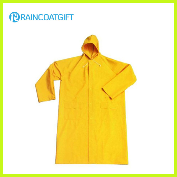 Yellow PVC Polyester Rain Jacket