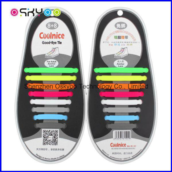 Promotion Gifts Sports Good-Bye Tie Silicone Flat Shoelaces