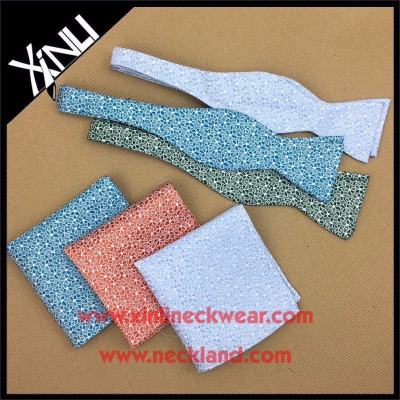 Jacquard Woven Self Men's Bow Ties and Pocket Square