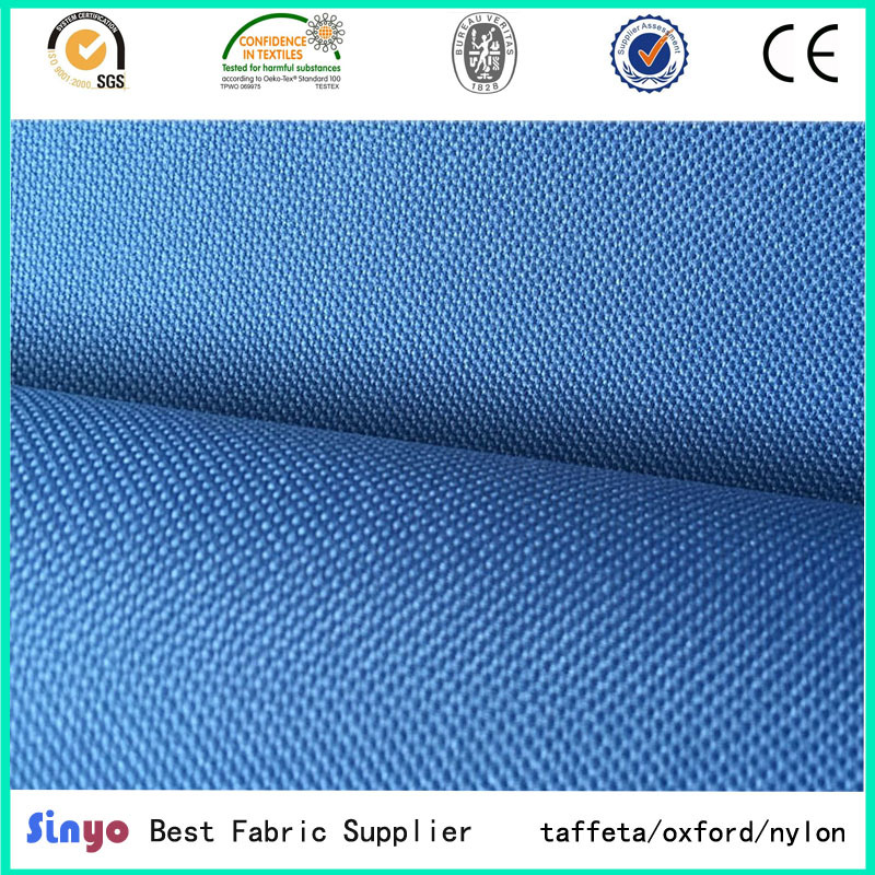 100% Polyester PVC Coated 600d Textile Blue Color Fabric for School Bags