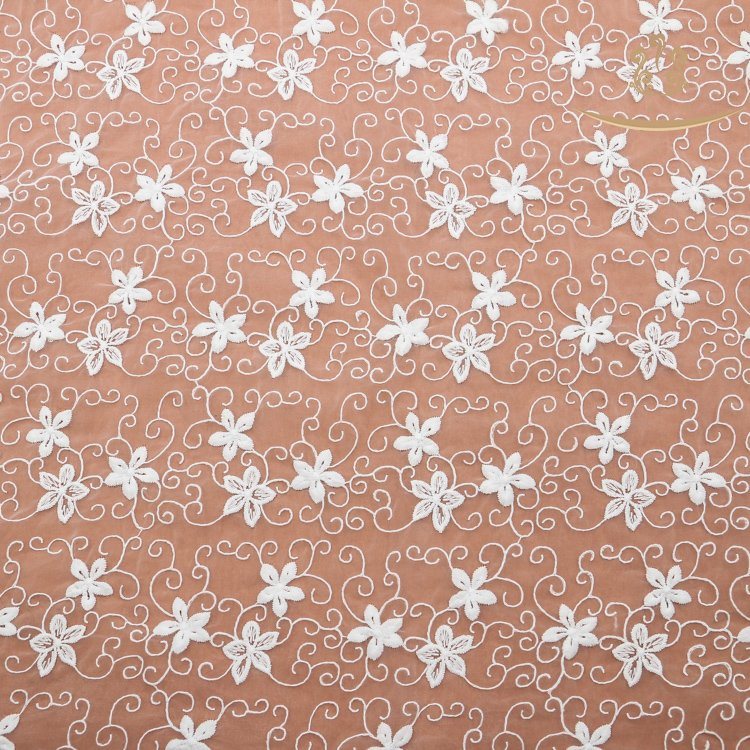 L20016 Mesh Star Embroidered Lace Fabric