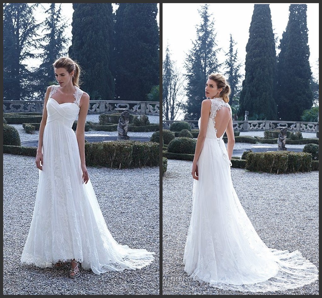 Lace Bridal Formal Gown Hollow Back Sleeves Maternity Wedding Dress H5215