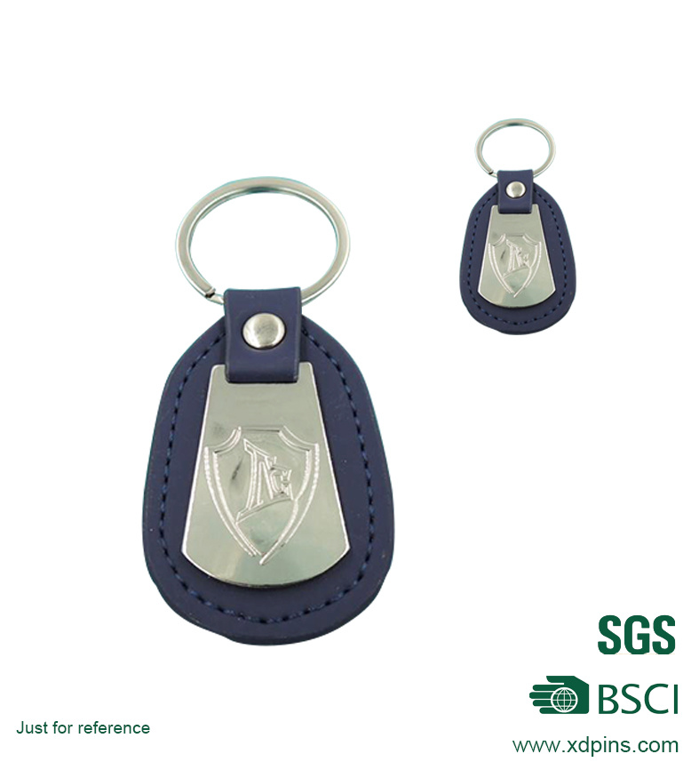 New Promotional PU Leather Keychain with Custom Design