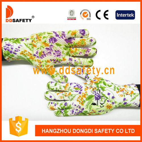 Ddsafety 2017 13 Gauge Flower Design Seamless PVC Dots Gloves
