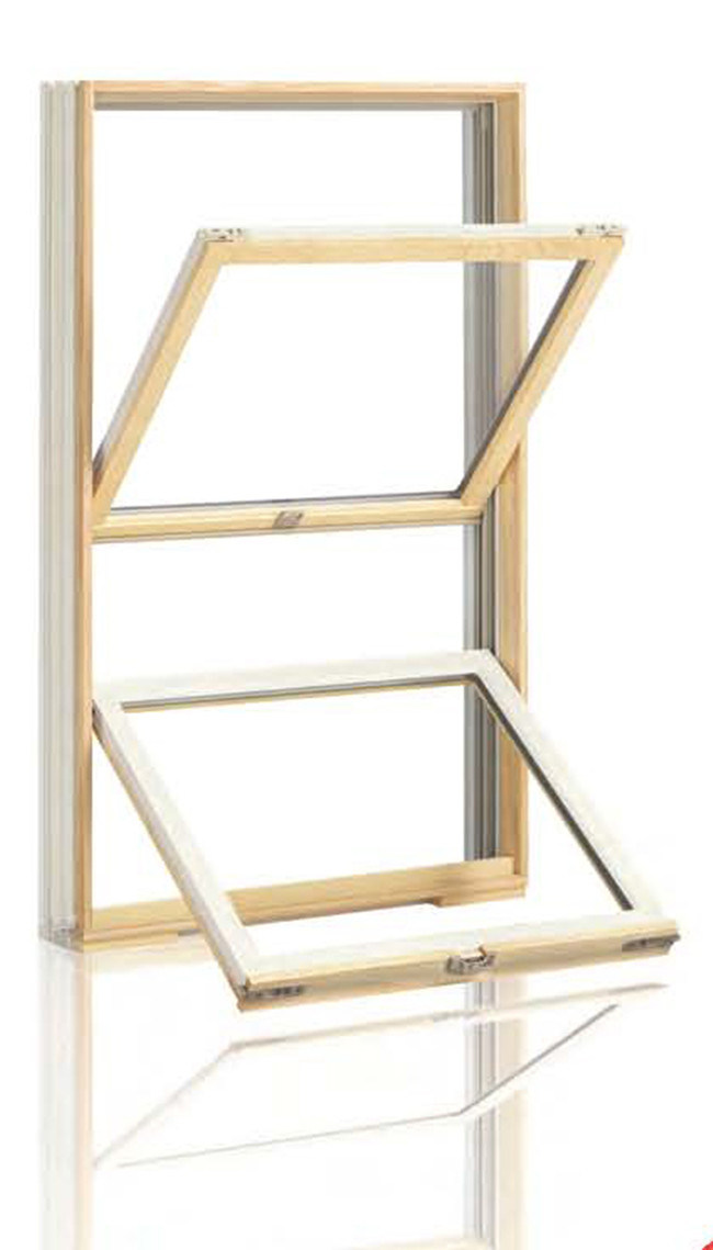 Quality Double Hung Aluminum Window for Vilia, Side Hung Aluminum Alloy Clad Solid Pine Wood Vertical Sliding Window