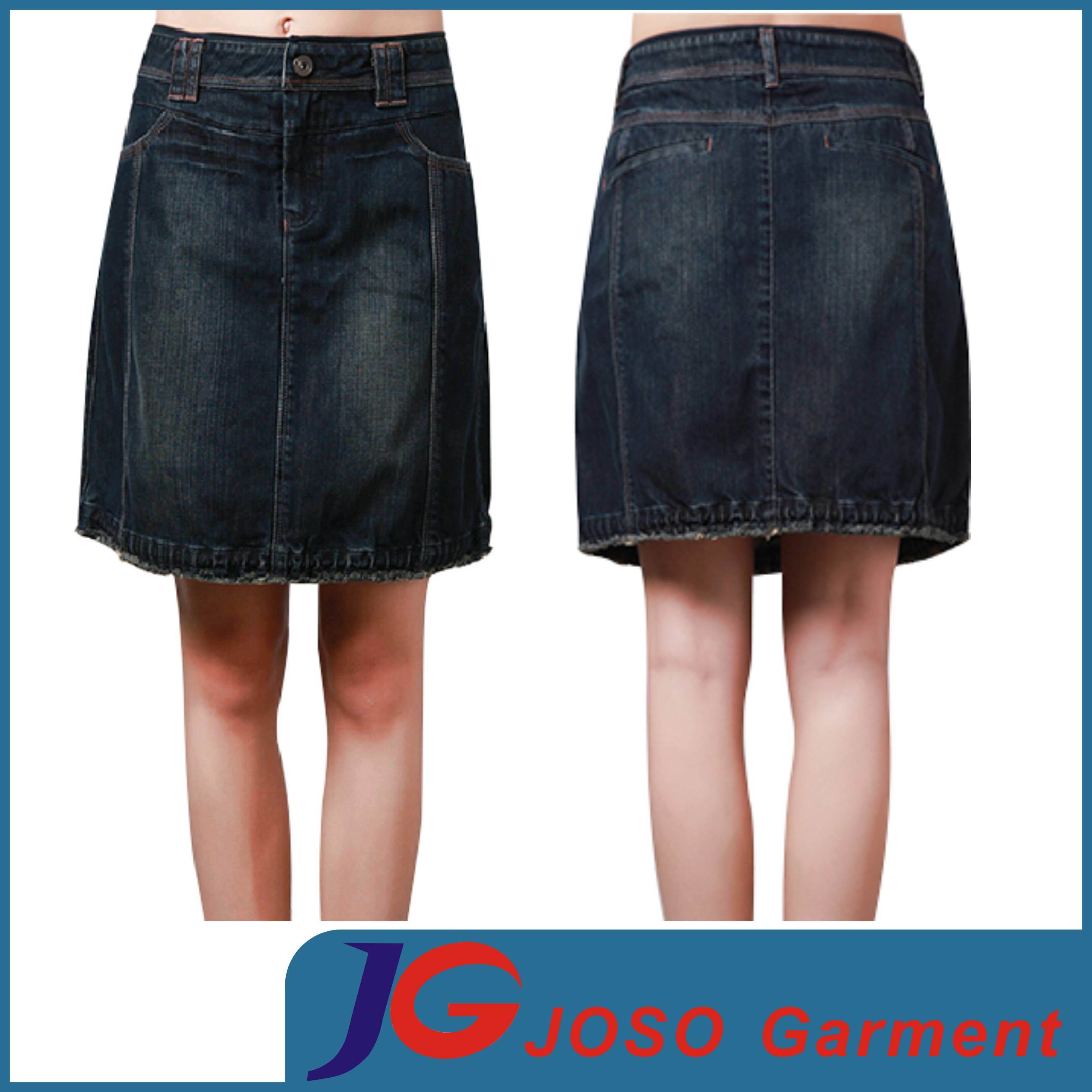 Women Knee Length A-Line Denim Skirts (JC2095)