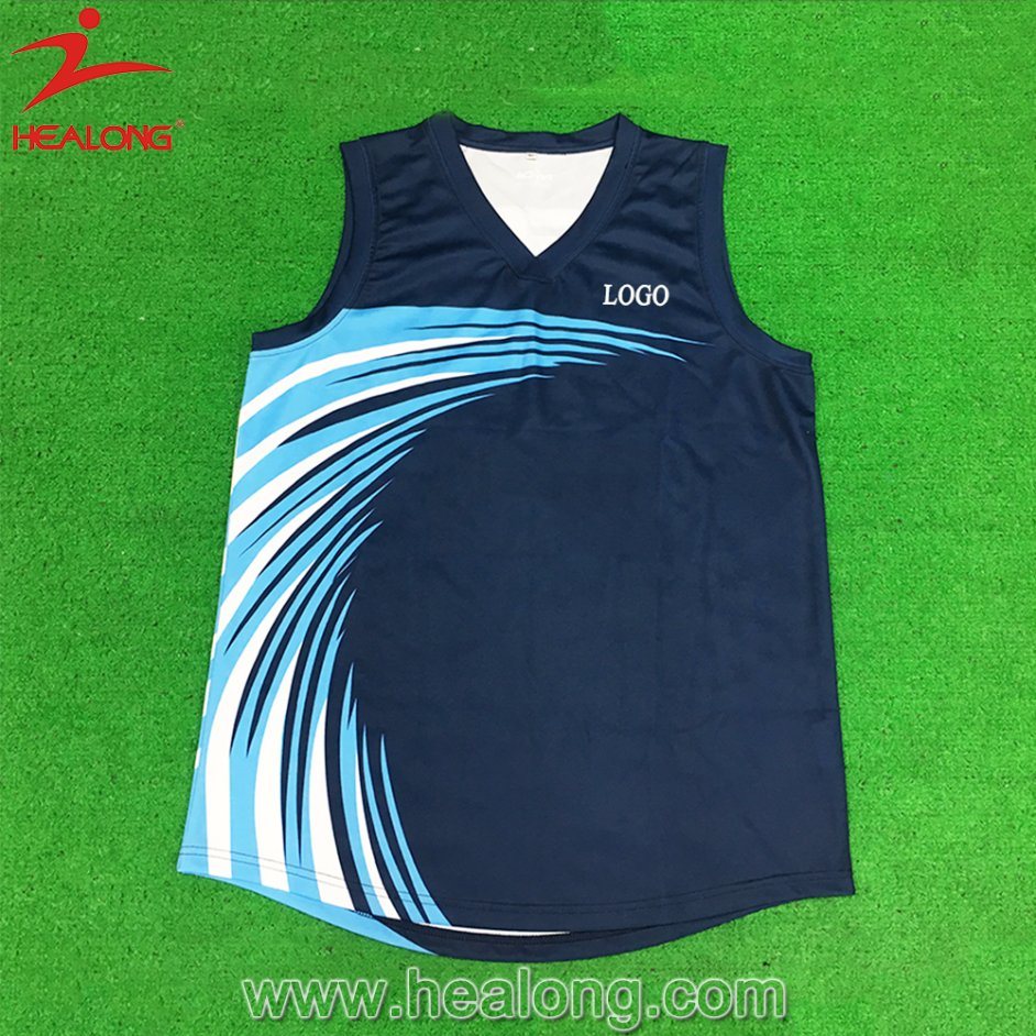 Healong Fashion Design Sportswear Sublimation Printing AFL Vest