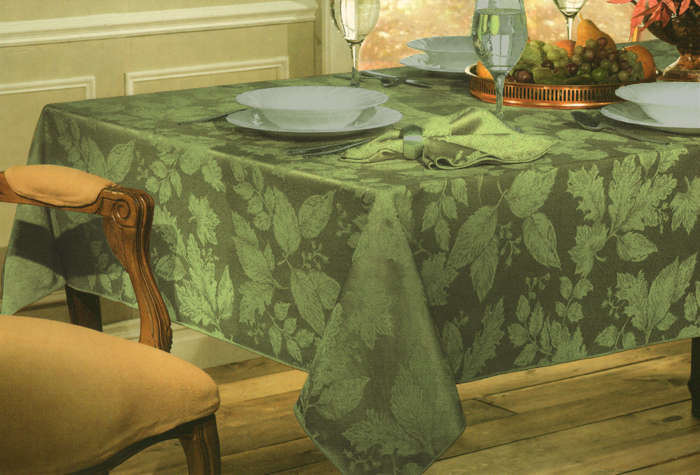 Green Color Jacquard Table Cover St114