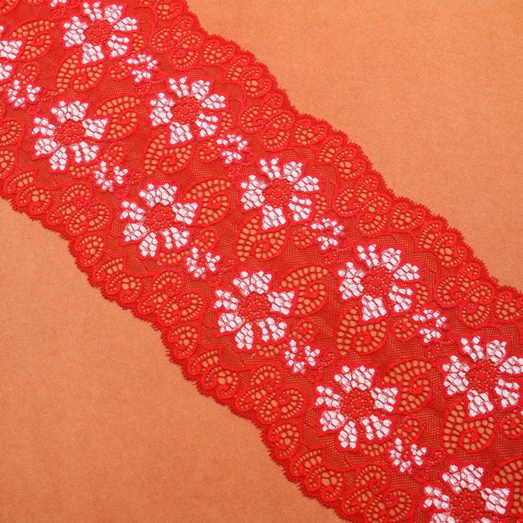 Red Color Fastness Above 3.5 Lace Fabric, Lace Trim