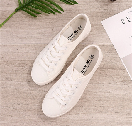 White Canvas Lace Casual Shoes (YZ93)