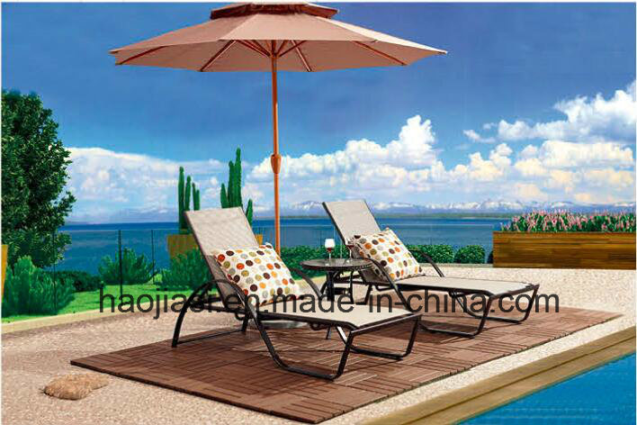 Outdoor /Rattan / Garden / Patio / Hotel Furniture Texilene Cloth Lounge Chair & Side Table Set (HS 2028CL &HS 6050ET)