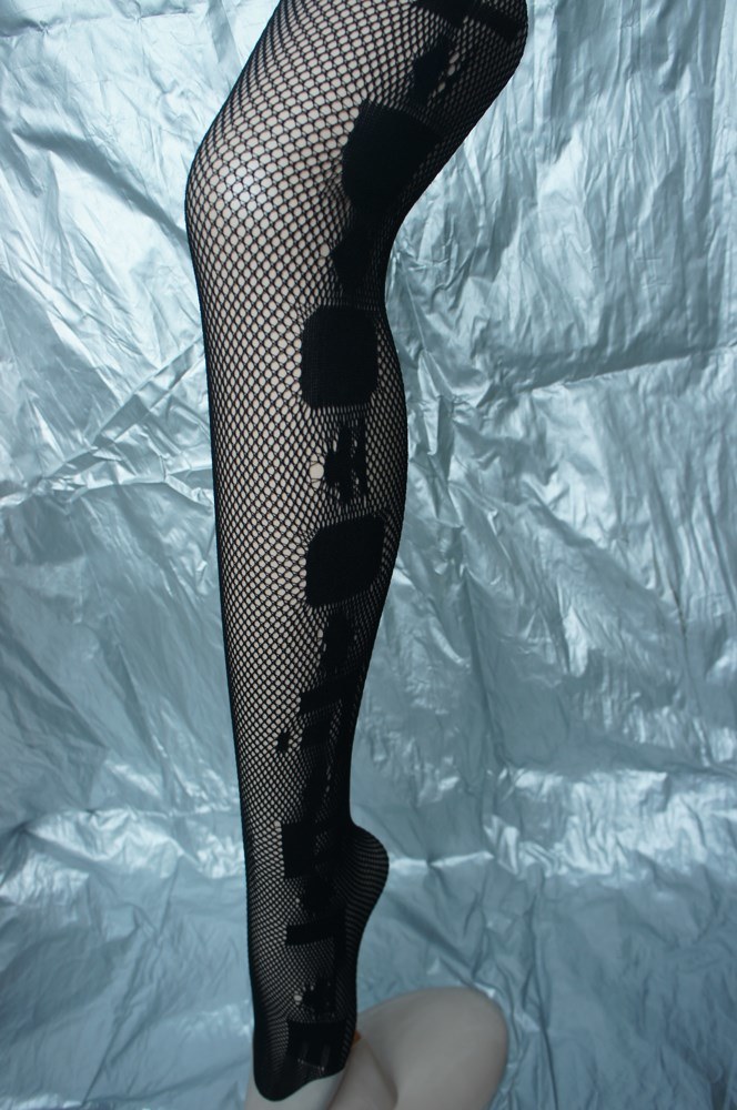 Sexy Lingerie Mesh Pantyhose with Check Pattern 1985