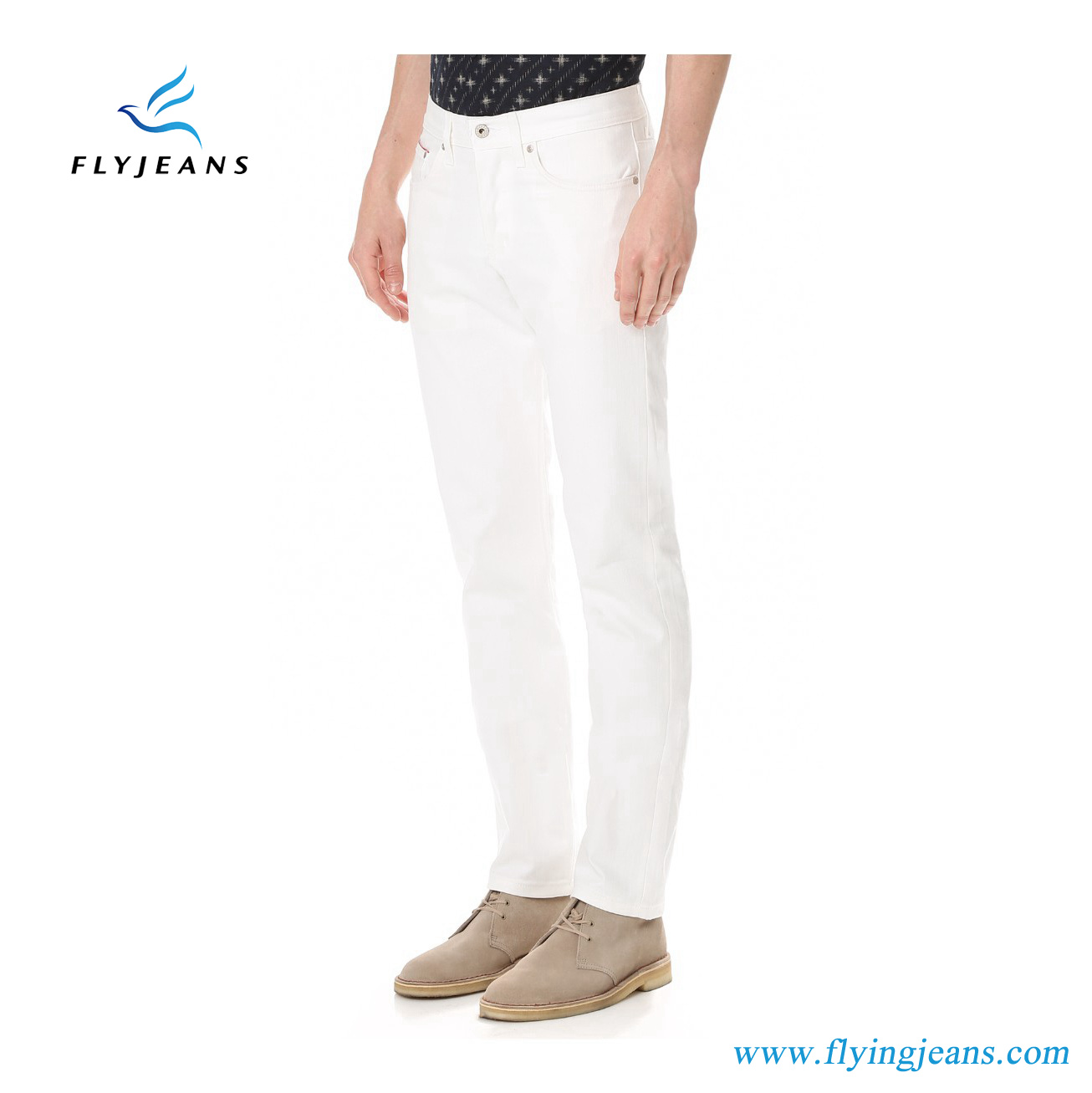 New Style MID-Rise White Denim Jeans for Men by Fly Jeans