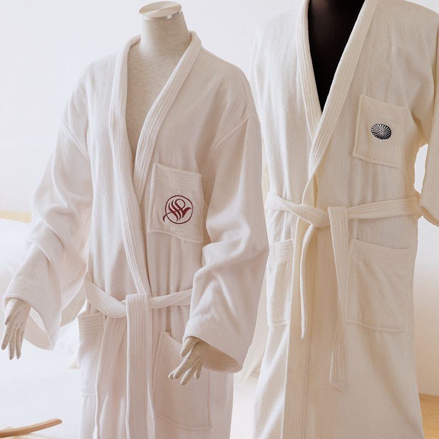 Hotel Bathrobe 100% Cotton Cut Pile with Embroidery Logo