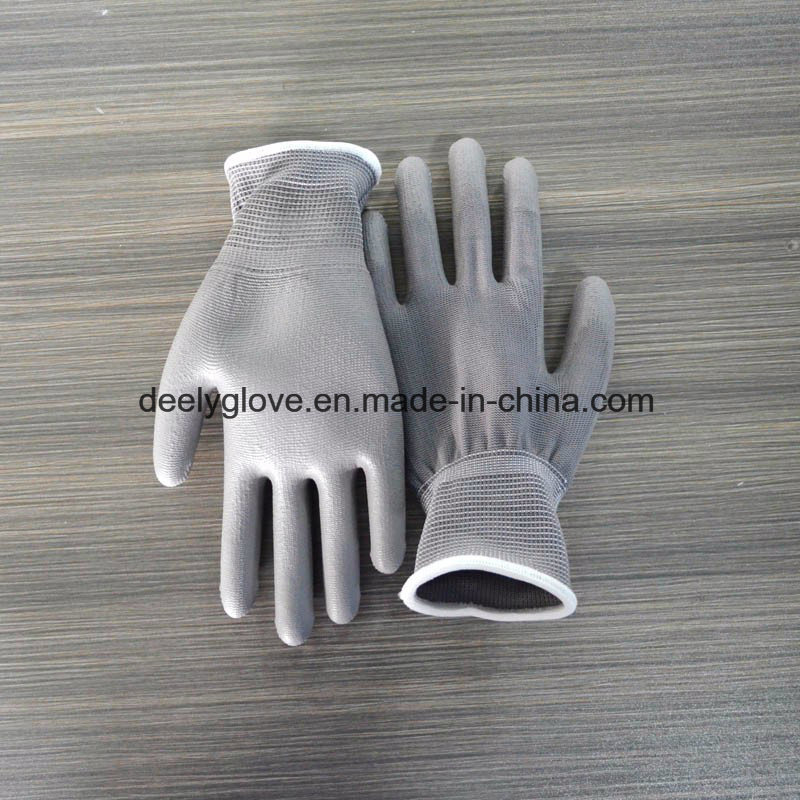 High Quality Working Gray PU Palm Work Gloves
