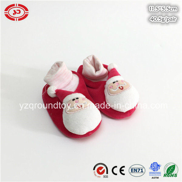 Baby First Gift Red Santa Clause Plush Soft CE Shoe