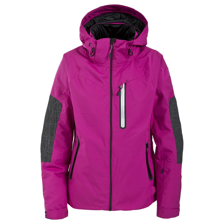 Two Colours Combination Womens Waterproof Breathable Padded Ski Jacket