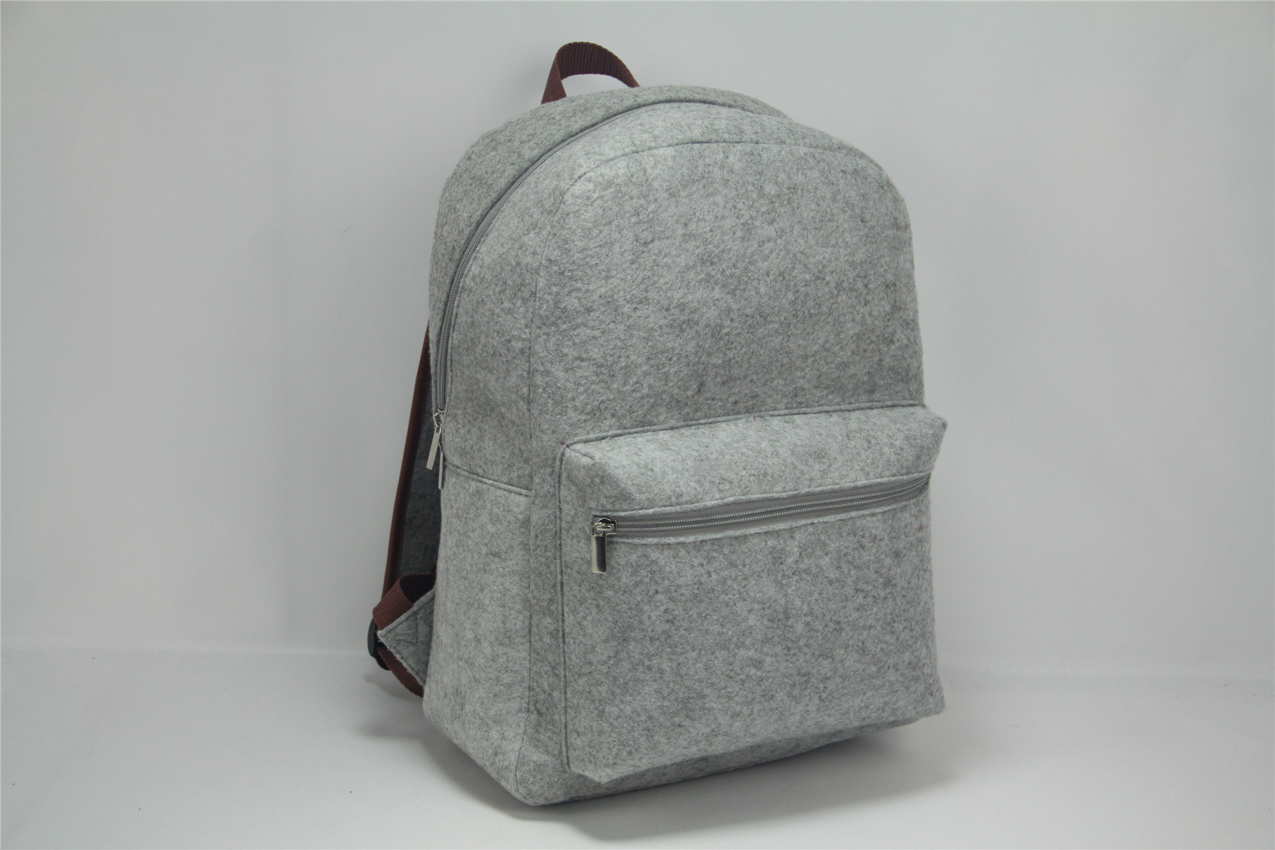 2017 Felt Material with PU Leather Leisure Bag and Wool Felt Backpacks