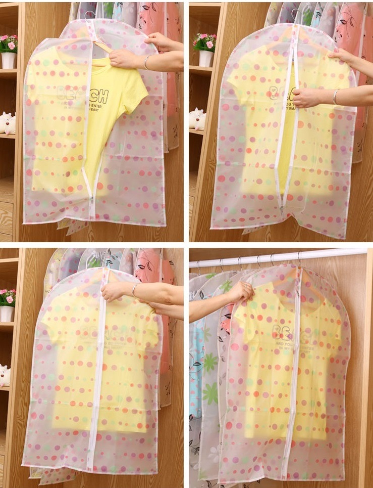 Customized Printing Clear Suit Zip Lock Garment Bag with Window