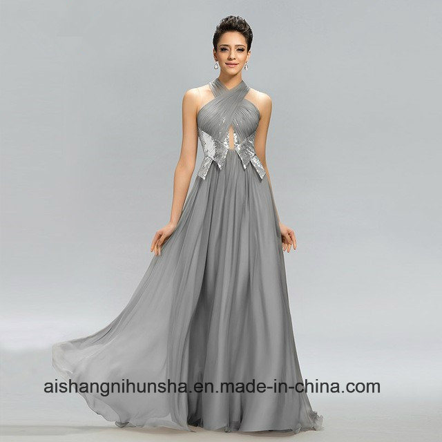 Hot Sale Pleats Sequined Formal Dress