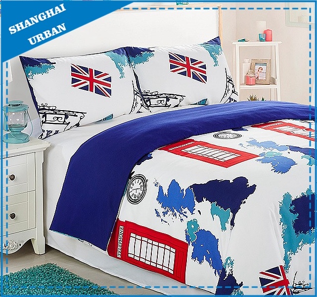 UK & USA Flag Design Microfiber Duvet Cover Bed Linen