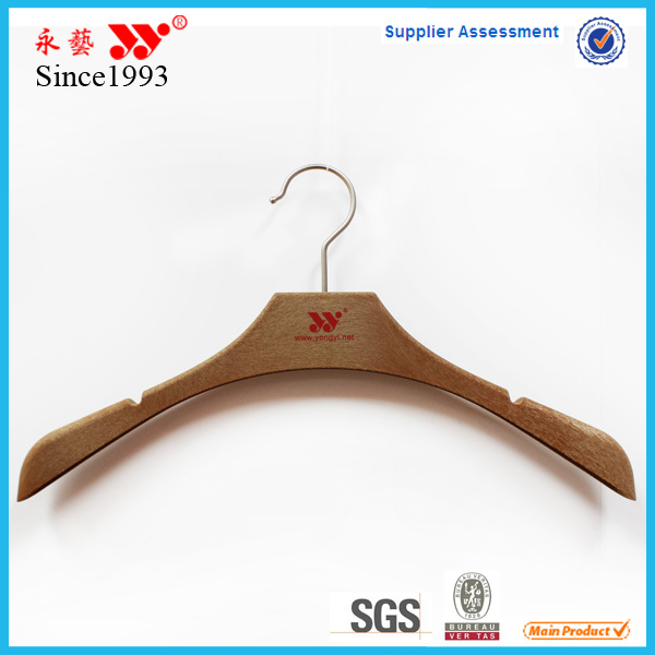 Rubbered Wooden Looking Plastic Non-Slip Womens Top Hangers