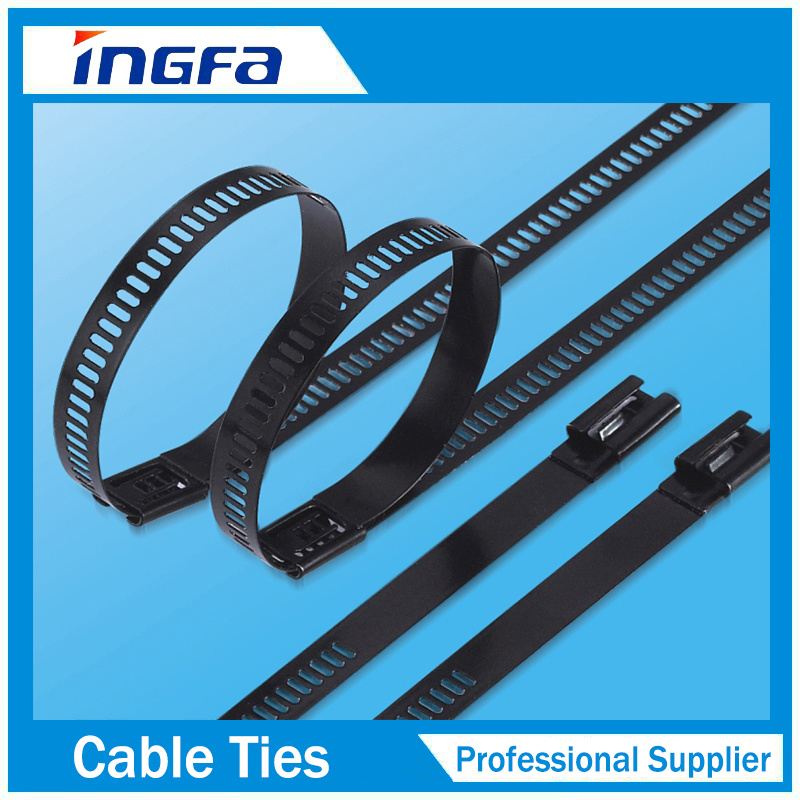 Ladder Type Plastic Coated Stainless Steel Cable Tie for Banding